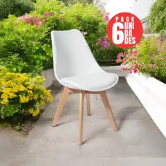 CASA BELLA - Pack 6 Sillas Tulip Eames Dsw BLANCA