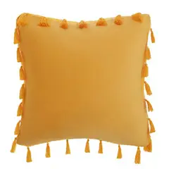 GENERICO - Funda Para Cojin Con Borla - Decorativa - Dorado.