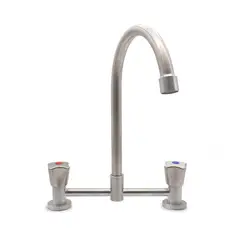 STRETTO - Combinación Grifo Llave Doble Para Lavaplatos Fregadero Modelo Delia