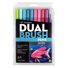 TOMBOW - Set Marcadores Dual Brush tropical 10 colores