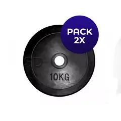 SDFIT - Disco Engomado10 KG para Barra Olímpica Eco Rubber Pack2x