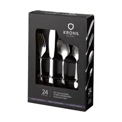 KRONS - Set Cubiertos Acero Inoxidable Carnes 24Pzs Vancouver