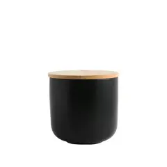 SIMPLIT - Contenedor de Cerámica Hermético Tapa Madera S Negro - Negro