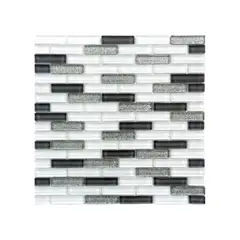 DECORALIA - MALLA MOSAICO VID. BLANCO/ ESCARCHA 30X30 CM