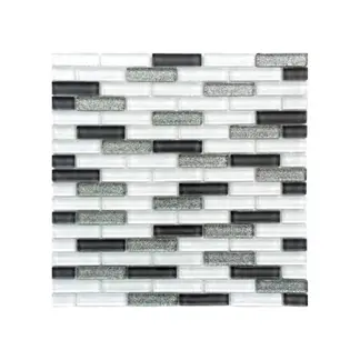 DECORALIA - MALLA MOSAICO VID. BLANCO/ ESCARCHA 30X30 CM