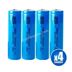GENERICO - Pack 4 Pilas 18650 Batería Recargable 7800mAh 3.7v Linternas Focos