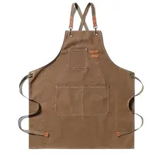 CRUSEC - Delantal Pechera Unisex Multiuso Hogar Trabajo Parrilla - Café