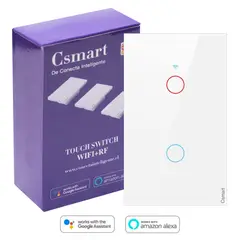 CONECTA - Interruptor Inteligente Wifi Touch 2 Canales- Con y Sin Cable Neutro