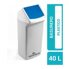 DURABLE - Basurero Durabin 40 Tapa Abatible Azul