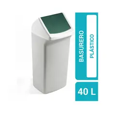 DURABLE - Basurero Durabin 40 Tapa Abatible Verde