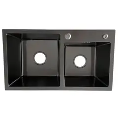 MODERN SPACE - Lavaplatos 78x43A Negro Delux Acero Inoxidable