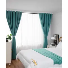 ANGELES DEL HOGAR - Juego Cortinas Blackout 2 Piezas 140x230 Cm Turquesa