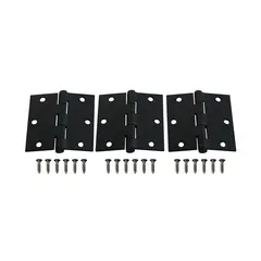 ODIS - Pack 3 Bisagras Acero 3,5”x3,5”x2,5mm Canto Recto Negro
