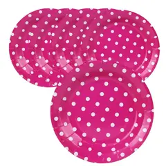 PASTELERIUS - 10 Platos Cumpleaños Platos De Cumpleaños Desechables Fucsia 18cm