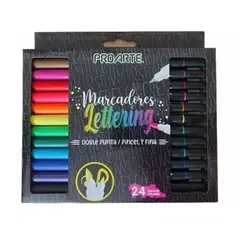 PROARTE - Marcadores Doble Punta 24 Colores Lettering