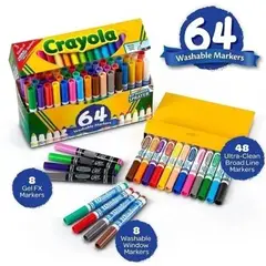 CRAYOLA - Marcadores Lavables Washable Markers 64 Colores