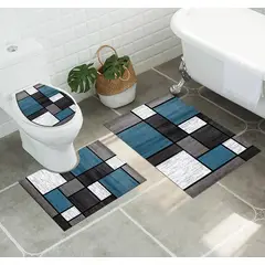 ANGELES DEL HOGAR - Juego de baños alfombras Con diseños 3 piezas