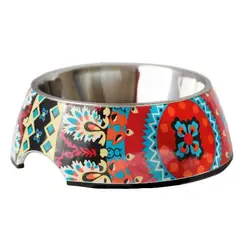 MASCAN - Plato Melamina Motivo Redondo Multicolor Talla M Perro