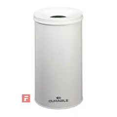 DURABLE - Papelero Metálico Redondo Safe Durable- Gris