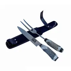 AL FILO DEL GAUCHO - Juego Parrillero Trinchar Ciervo Artesanal