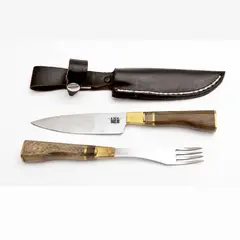 AL FILO DEL GAUCHO - Cuchillo Tenedor Campestre Artesanal