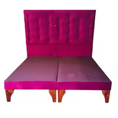 GENERICO - Base Europea Div 2 Plaza Respaldo Morado Felpa a Piso Muebles Rimar