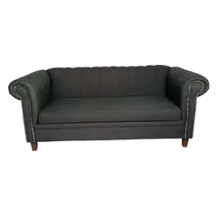 MUEBLERIA LATINA - SOFA LINO 3 CUERPOS LINEAL BRABANTE GRIS OSCURO.