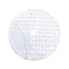 BOHEMIK - Faldón Arbol Navidad Pelo corto copos de lentejuela Plateadas 115cm