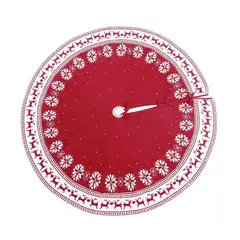 BOHEMIK - Faldón Boho para Arbol de Navidad Tejido Rojo con Vivos Blancos