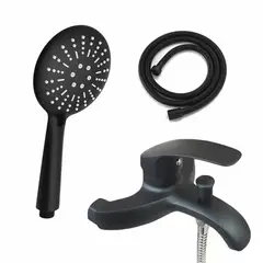 DETODOYMAS - Llave Monomando Tina Ducha Moderna Negro Mate De Lujo