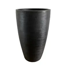 FLORIDIS - MACETERO NEGRO AMSTERDAM 65 CM ALTO CON PLATO