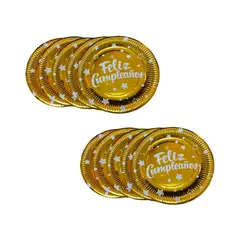 GENERICO - Pack X10 Platos Desechables Decoración Cumpleaños Plato 23cm