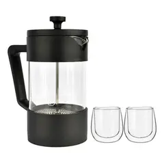 SIMPLIT - Pack Cafetera Francesa 600ml + Set 2 Tazas 80ml