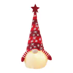 GENERICO - Gnomo Navideño Rojo de 30 cm con Luz Led