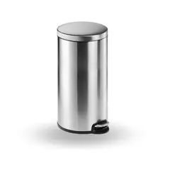 DURABLE - Papelero Con Pedal Redondo Inox 30 Litros