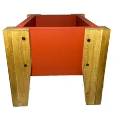 DECOGREEN - Jardinera/ Huerto de madera color Terracota 40x26x32