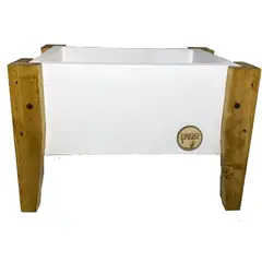 DECOGREEN - Jardinera/ Huerto de madera color Blanca 40x26x32