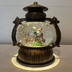 GENERICO - Esfera de Nieve Luces Musical Santa Claus Adorno Navidad