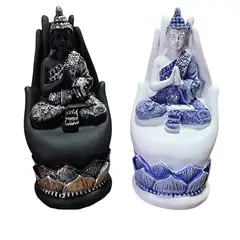 GENERICO - Buda En Mano Flor De Loto Black Whit e2 Unidades