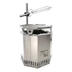 VERSATILE - Brasero Sin Humo Con Spiedo y Parrilla
