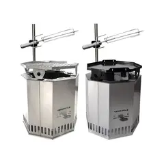 VERSATILE - Brasero Sin Humo Con Plalcha Parrilla y Spiedo