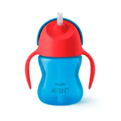 AVENT - Vaso Con Bombilla 9m+ Azul/Rojo 200ml