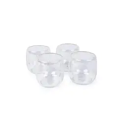 SIMPLIT - Set 4 Tazas Vidrio Doble Pared Expreso 80 ml