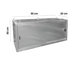 VERSATILE - MUEBLE GABINETE AÉREO MURAL INOX. PUERTAS CORREDERAS - 90