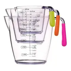 GENERICO - Set 3 Tazas Medidoras Vasos Medidores Jarra De Medir Taza