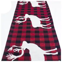 BOHEMIK - Camino de Mesa Navideño Reno Blanco 180 cm x 35 cm