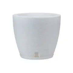 FLORIDIS - MACETERO BLANCO AMSTERDAM 28CM ALTO CON PLATO