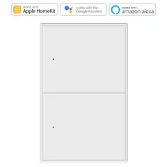 ZEMISMART - Interruptor Inteligente Doble Sin Neutro Blanco HomeKit Alexa