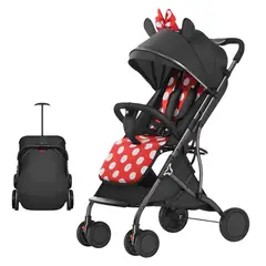 LUBABYCAS - Coche bebé de paseo Compacto Con Accesorios Rojo