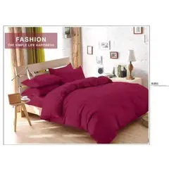 ANGELES DEL HOGAR - Juego De Sabanas King + 2 Fundas D Almohadas Burdeo